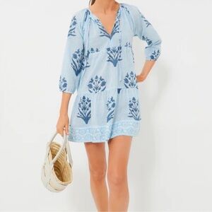 Blue Floral Women's Dress or Swim Cover-Up